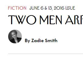 Screenshot of Zadie Smith story in the New Yorker.com